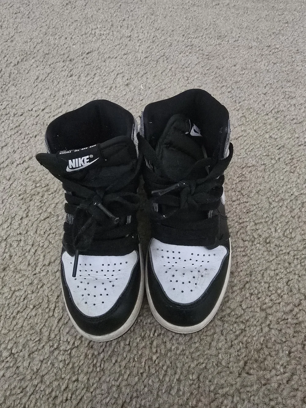 Nike Kids' Black and White High-Top Sneakers